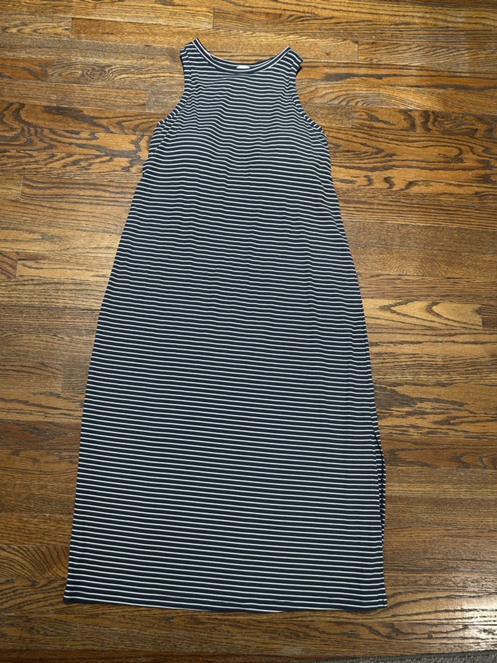 Striped Navy Tank Maxi Skirt - Navy and White (with padded inserts)